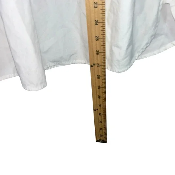 Lauren Ralph Lauren 1X White Cotton V Neck 3/4 Sleeve Peasant Top Blouse - Picture 8 of 9